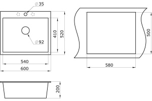 Мойка кухонная Paulmark Kante PM106052-BE бежевый - 3