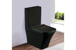 Унитаз-компакт Esbano Crisan с сиденьем микролифт, черный матовый (ESUNCRISMB) - 2
