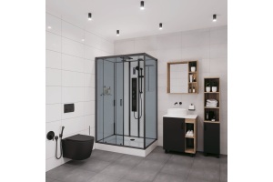 Душевая кабина Niagara Premium NG-6912-01GQL BLACK 120х80х210 левая, черная - 2