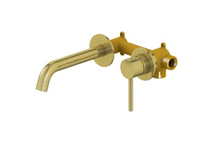 Смеситель для раковины встроенный Timo Saona золото матовое