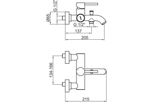 Смеситель Webert Elio EL850102015 для ванны с душем, хром - 3