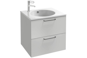 Тумба для комплекта Jacob Delafon Odeon Rive Gauche 60 белая, 2 ящика, ручки черные