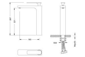 Смеситель для раковины-чаши Timo Torne (4311/17F) золото матовое - 3