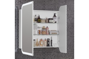 Зеркало шкаф Opadiris Элеганс 90 с подсветкой белый матовый - 2