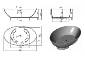 Ванна из литьевого мрамора Kolpa San Tristan 196х117 белая - 3