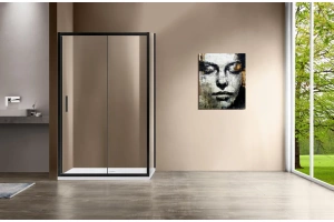 Душевой уголок Vincea Garda 150х100 профиль черный стекло прозрачное  - 2