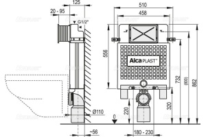 Инсталляция для унитаза AlcaPlast  (AM100/850) - 2