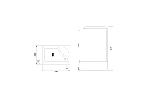 Душевая кабина Royal Bath 120х80 правая хром стекло прозрачное - 2