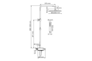 Душевая система WasserKraft 30 с термостатом черный матовый - хромоникель - 3