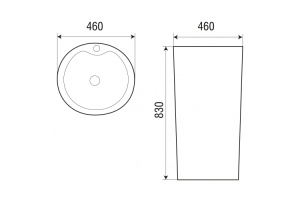 Раковина напольная Weltwasser WW Salzbach 007 GL-WT 46 белый (10000005491) - 2