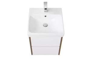 Тумба с раковиной Aquaton Сканди 45 белый - светлое дерево - 2