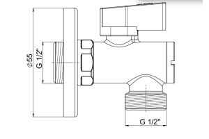 Запорный вентиль GPD угловой хром - 2