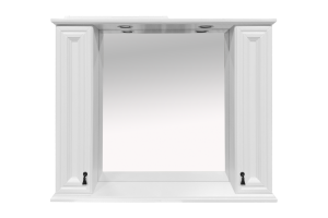 Лувр -105 Зеркало с 2-мя шкафчиками, белое