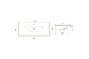 Мебельная раковина Opadiris Frame 100 белая - 2