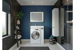 Тумба с раковиной Aquaton Лондри 20/Раковина Рейн 80 графит