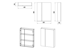 Зеркало-шкаф Misty Аура 60 белый - 3