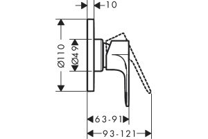 Смеситель для душа Hansgrohe Rebris S черный матовый - 2