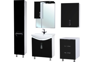 Тумба с раковиной Bellezza Лагуна 65 прямая черная - 3