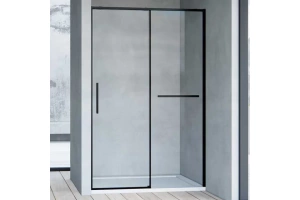 Душевая дверь Vincea Slim Soft 150х200 профиль черный стекло прозрачное