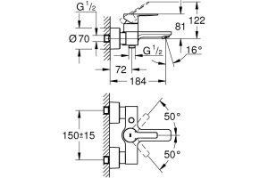 Смеситель Grohe Lineare New 33849DC1 для ванны с душем - 2