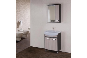 Зеркало-шкаф Onika Гамма 58 R светлое дерево - темное дерево - 2