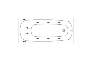 Акриловая ванна Whitecross Layla 180х80 белая бронза с гидромассажем - 2