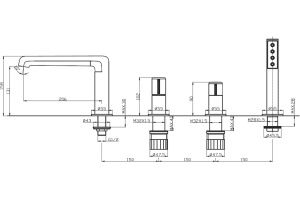 Смеситель BelBagno Uno на борт ванны UNO-BVD4-CRM - 2