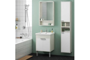 Зеркало-шкаф Aquaton Флай 60 белый-светлое дерево - 3