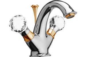 Смеситель Webert Karenina KA700102017 хром-золото для раковины