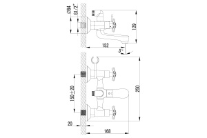 Смеситель для ванны Lemark Partner хром (LM6542C) - 2
