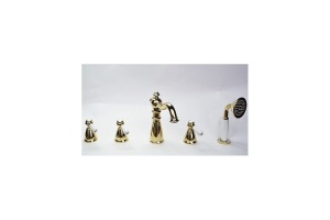 Смеситель для ванны Magliezza Grosso bianco золото (50119-3-do)