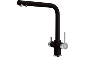 Смеситель Zorg Sanitary ZR 348 YF хром, черный металл, для кухонной мойки