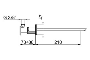 Излив для ванны Webert Wolo 21 см (AC0324564) - 2