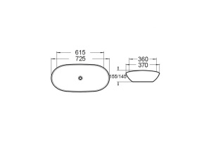 Накладная раковина Vincea 72х36 белая - 3