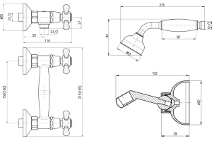 Смеситель для душа Rav Slezak Morava retro золото - 3