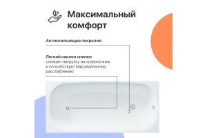 Акриловая ванна DIWO Анапа 170x70 с каркасом - 2