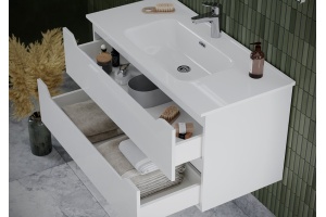 Тумба под раковину подвесная Sancos Norma 2.0 60 белая глянцевая - 3