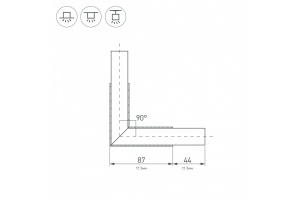 Коннектор L-образный Arlight PLS-Lock-H25-L90 Black 031268 - 2