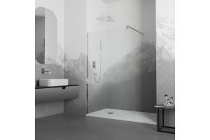 Душевая перегородка RGW WA-002 80х195 профиль хром стекло матовое - 2