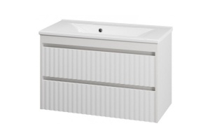 Тумба под раковину Brevita Balaton 100 белый (BAL-06100-01-01П2Я) - 2