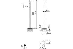 Смеситель напольный для ванны Cezares Leaf хром, глянцевый (LEAF-TVP-01-W0) - 2
