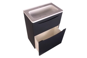 Тумба под раковину Style Line Бергамо 60 Люкс Plus, черный (СС-00002308) - 3