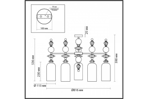Подвесная люстра Odeon Light Classic Bizet 4855/5C - 3