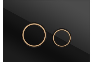 Кнопка смыва Cersanit Twins 63534 c рамкой, черная матовая