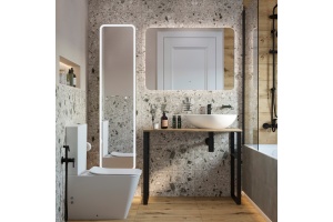 Мебель для ванной DIWO Элиста 100 светлое дерево, с раковиной Moduo 55 Leaf (комплект, гарнитур)