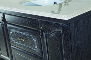 Мебель для ванной Bellezza Рим 120 черная патина серебро - 3