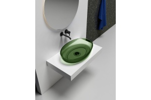 Раковина накладная прозрачная ABBER Kristall AT2801Emerald зеленая - 2