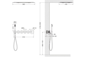 Душевой комплект Timo Saona SX-2319/18SM с термостатом, черное золото - 2