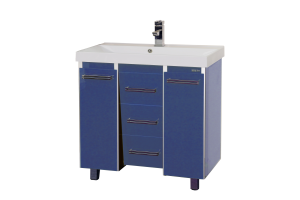 Джулия QVATRO -105 Тумба с 3 ящ. конус    синяя