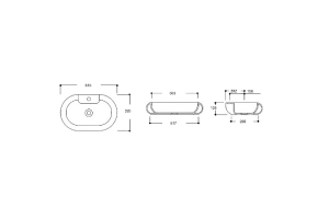 Раковина накладная Gural Vit Top 62х40 белая - 2